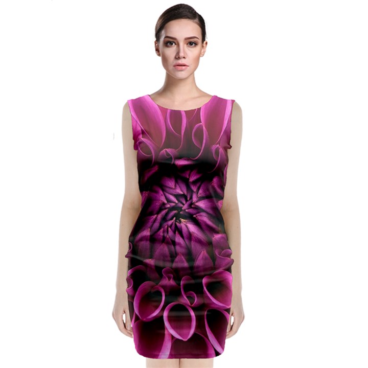 Dahlia-flower-purple-dahlia-petals Classic Sleeveless Midi Dress