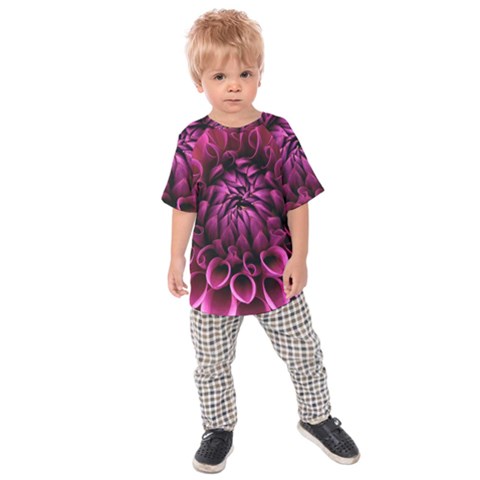 Dahlia-flower-purple-dahlia-petals Kids  Raglan Tee by Sapixe