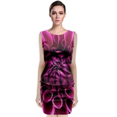 Dahlia-flower-purple-dahlia-petals Sleeveless Velvet Midi Dress