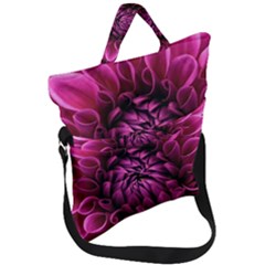 Dahlia-flower-purple-dahlia-petals Fold Over Handle Tote Bag by Sapixe