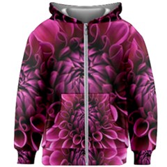 Dahlia-flower-purple-dahlia-petals Kids  Zipper Hoodie Without Drawstring