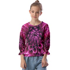 Dahlia-flower-purple-dahlia-petals Kids  Cuff Sleeve Top