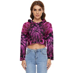 Dahlia-flower-purple-dahlia-petals Women s Lightweight Cropped Hoodie