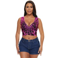 Dahlia-flower-purple-dahlia-petals Women s Sleeveless Wrap Top