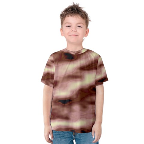 Pink  Waves Flow Series 7 Kids  Cotton Tee by DimitriosArt