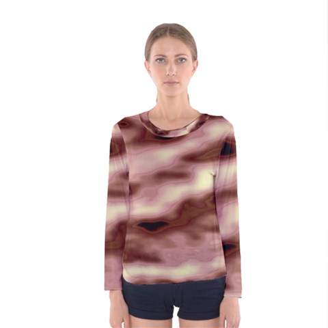 Pink  Waves Flow Series 7 Women s Long Sleeve Tee by DimitriosArt