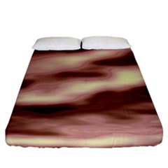 Pink  Waves Flow Series 7 Fitted Sheet (king Size) by DimitriosArt