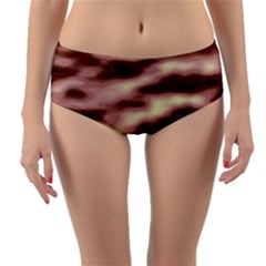 Pink  Waves Flow Series 7 Reversible Mid-waist Bikini Bottoms by DimitriosArt