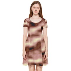 Pink  Waves Flow Series 7 Inside Out Cap Sleeve Dress by DimitriosArt