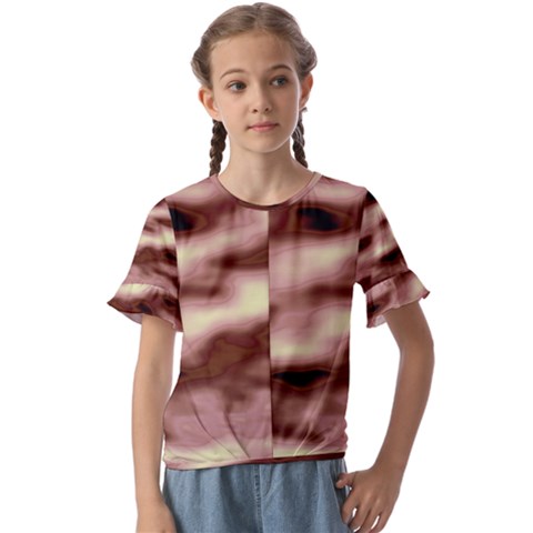 Pink  Waves Flow Series 7 Kids  Cuff Sleeve Scrunch Bottom Tee by DimitriosArt