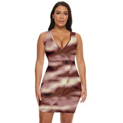 Pink  Waves Flow Series 7 Draped Bodycon Dress