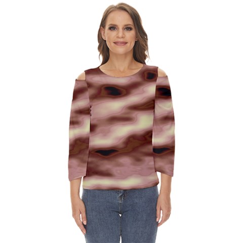 Pink  Waves Flow Series 7 Cut Out Wide Sleeve Top by DimitriosArt