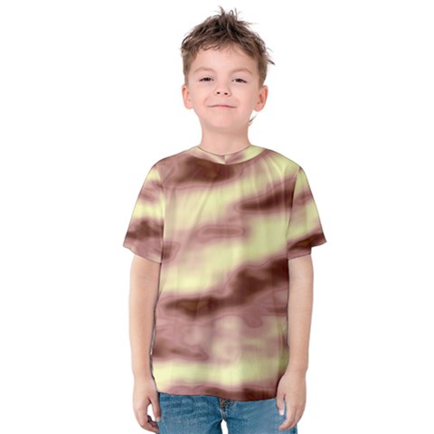 Pink  Waves Flow Series 8 Kids  Cotton Tee by DimitriosArt