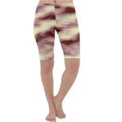 Pink  Waves Flow Series 8 Cropped Leggings  by DimitriosArt