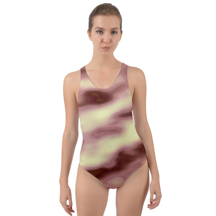 Pink  Waves Flow Series 8 Cut-Out Back One Piece Swimsuit