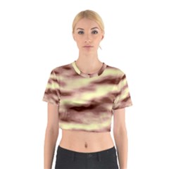 Pink  Waves Flow Series 8 Cotton Crop Top by DimitriosArt