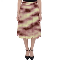 Pink  Waves Flow Series 8 Classic Midi Skirt by DimitriosArt