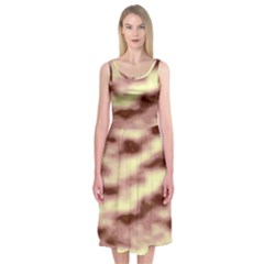 Pink  Waves Flow Series 8 Midi Sleeveless Dress