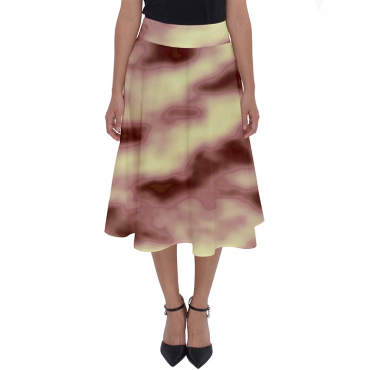 Pink  Waves Flow Series 8 Perfect Length Midi Skirt