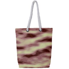 Pink  Waves Flow Series 8 Full Print Rope Handle Tote (small) by DimitriosArt