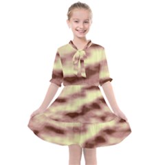 Pink  Waves Flow Series 8 Kids  All Frills Chiffon Dress