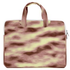 Pink  Waves Flow Series 8 Macbook Pro Double Pocket Laptop Bag (large) by DimitriosArt