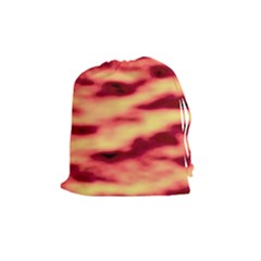 Red Waves Flow Series 3 Drawstring Pouch (medium) by DimitriosArt