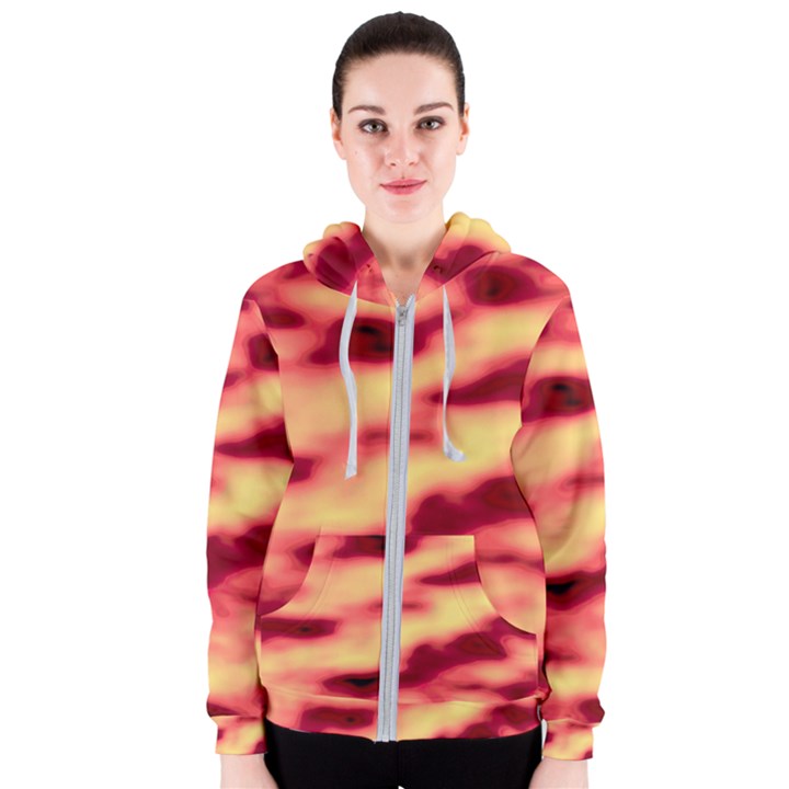 Red Waves Flow Series 3 Women s Zipper Hoodie