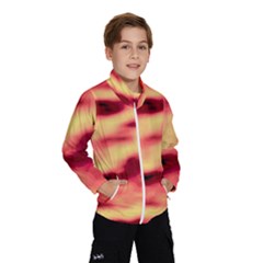 Red Waves Flow Series 3 Kids  Windbreaker by DimitriosArt