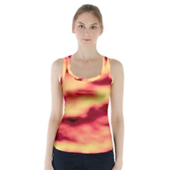 Red Waves Flow Series 3 Racer Back Sports Top by DimitriosArt