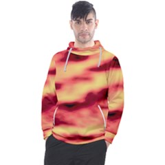 Red Waves Flow Series 3 Men s Pullover Hoodie by DimitriosArt