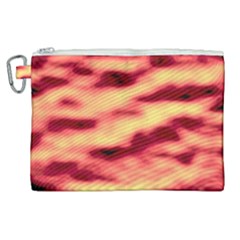 Red Waves Flow Series 3 Canvas Cosmetic Bag (xl) by DimitriosArt