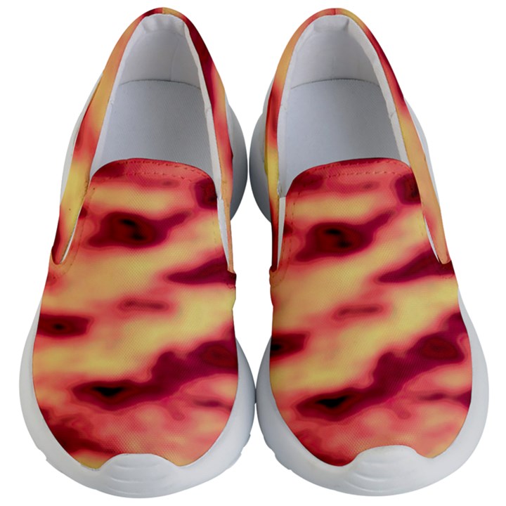 Red Waves Flow Series 3 Kids Lightweight Slip Ons