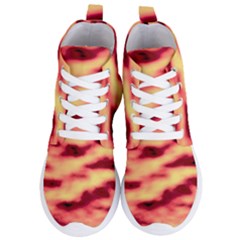 Red Waves Flow Series 3 Women s Lightweight High Top Sneakers by DimitriosArt