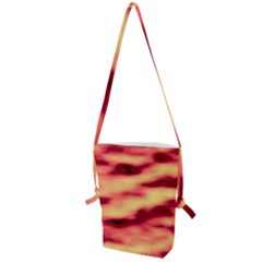 Red Waves Flow Series 3 Folding Shoulder Bag by DimitriosArt