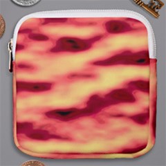 Red Waves Flow Series 3 Mini Square Pouch by DimitriosArt