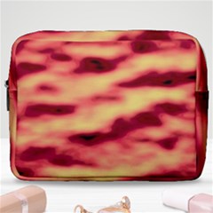 Red Waves Flow Series 3 Make Up Pouch (large) by DimitriosArt