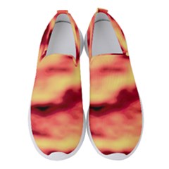 Red Waves Flow Series 3 Women s Slip On Sneakers by DimitriosArt