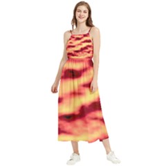 Red Waves Flow Series 3 Boho Sleeveless Summer Dress by DimitriosArt