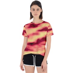 Red Waves Flow Series 3 Open Back Sport Tee by DimitriosArt