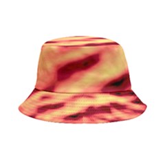 Red Waves Flow Series 3 Inside Out Bucket Hat by DimitriosArt