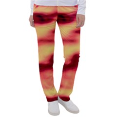 Red Waves Flow Series 3 Women s Casual Pants by DimitriosArt