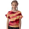 Red Waves Flow Series 3 Kids  Cut Out Flutter Sleeves View1