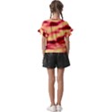 Red Waves Flow Series 3 Kids  Cut Out Flutter Sleeves View2