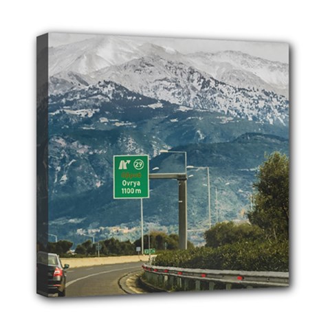 Landscape Highway Scene, Patras, Greece Mini Canvas 8  X 8  (stretched) by dflcprintsclothing