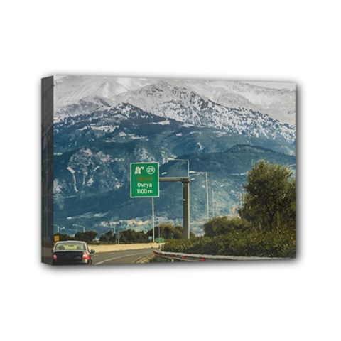 Landscape Highway Scene, Patras, Greece Mini Canvas 7  X 5  (stretched) by dflcprintsclothing