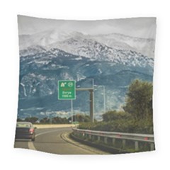 Landscape Highway Scene, Patras, Greece Square Tapestry (large) by dflcprintsclothing