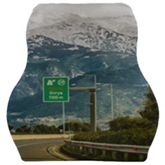 Landscape Highway Scene, Patras, Greece Car Seat Velour Cushion  by dflcprintsclothing