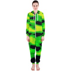 Green Waves Flow Series 3 Hooded Jumpsuit (ladies) by DimitriosArt