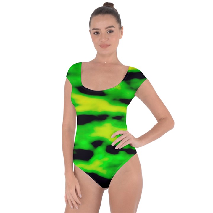 Green Waves Flow Series 3 Short Sleeve Leotard 